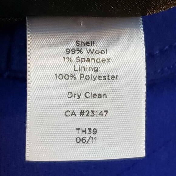 Talbots Blazer Women's Wool Long Sleeve Lined Jacket Colbalt Blue Size 12 - Picture 9 of 10